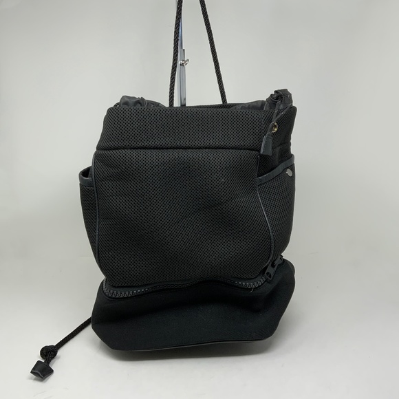 Transience Plunge Black Mesh Lightweight Travel Everyday Drawstring Backpack - Picture 1 of 4